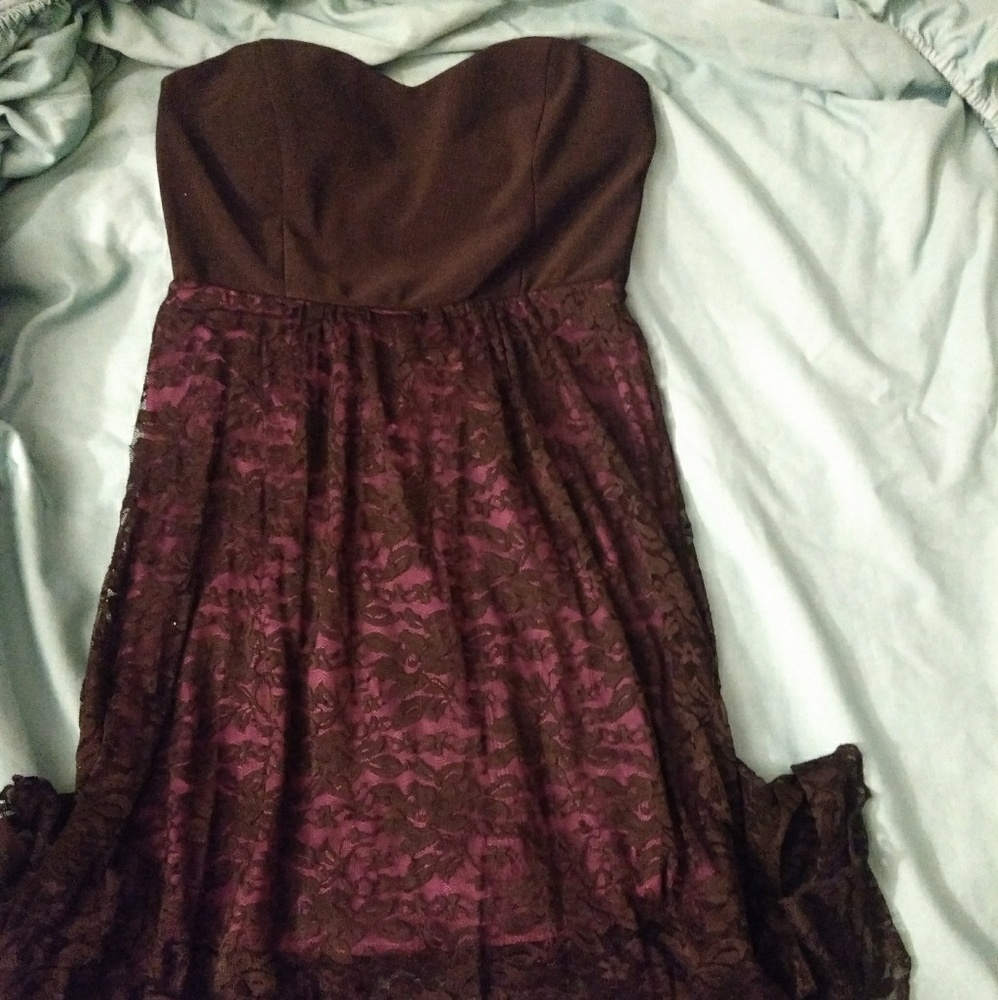 GOTHIC heart shaped black & purple high low dress